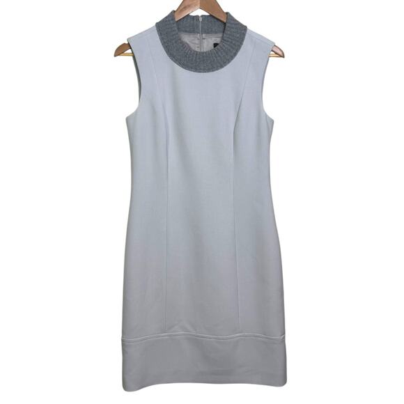 Peserico Made in Italy Size 42 US 6 Gray Knit Collar Sleeveless Shift Dress - Picture 1 of 7